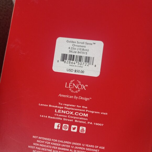 NWT Lenox Golden Scroll Santa - Picture 2 of 2